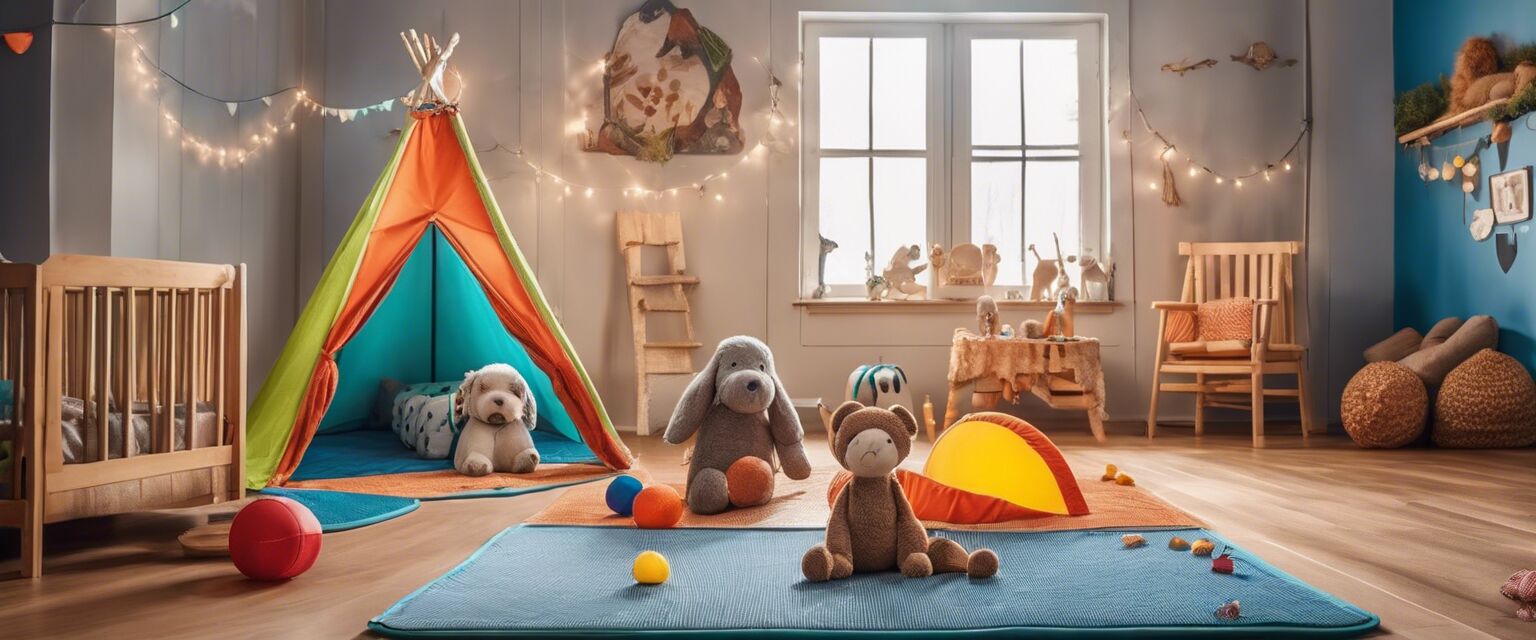 Indoor play tent for toddlers and soft mats