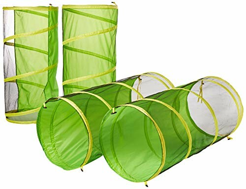 Green children's play tunnel and tent set.