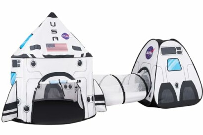 White Rocket Ship Pop-up Play Tent